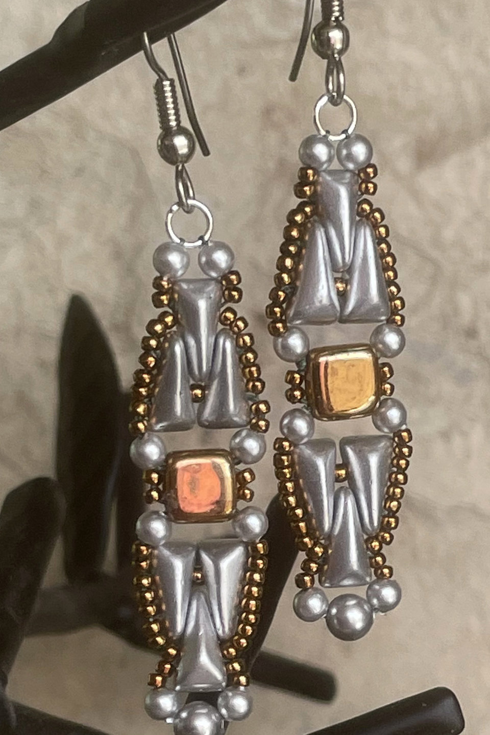 Felicity Earrings-Silver & Brass