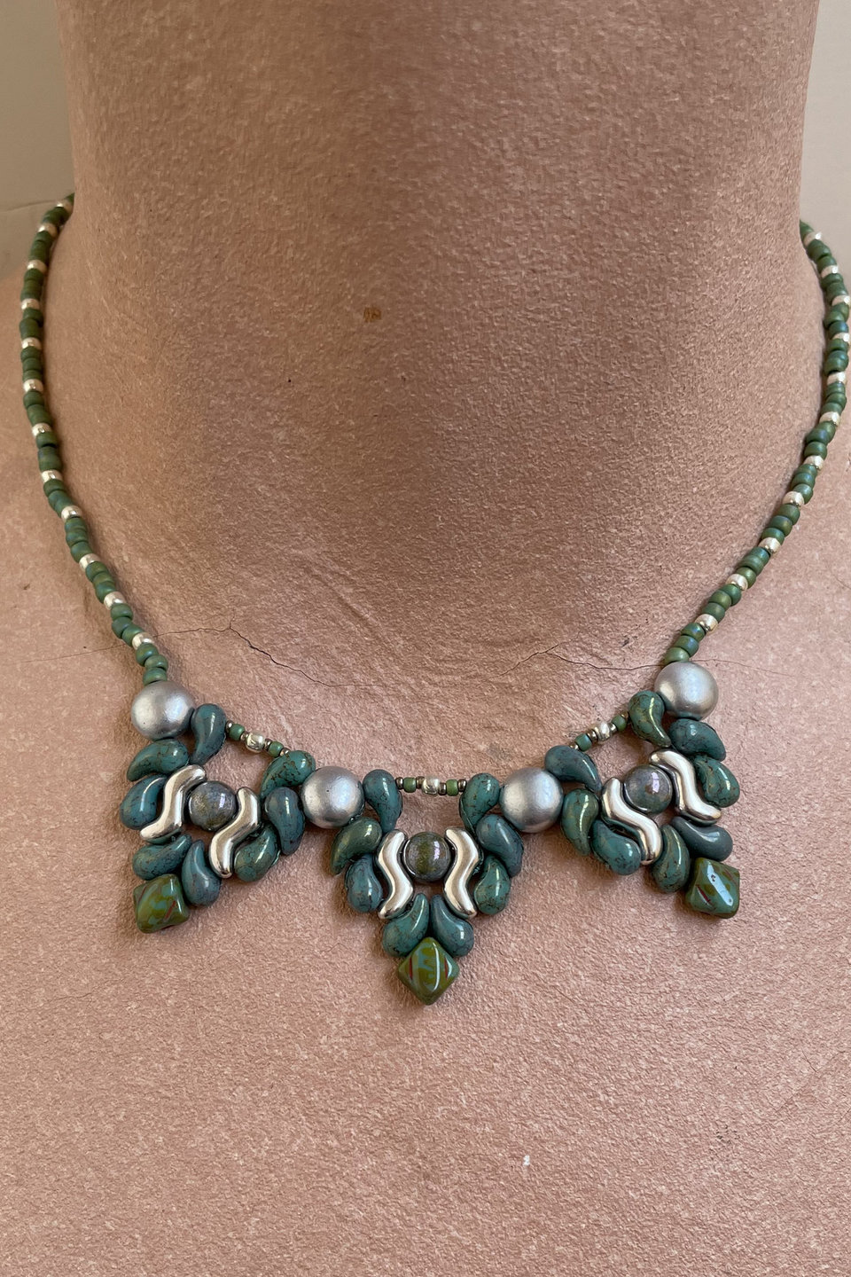 Open Elegance Necklace in Teal Blue