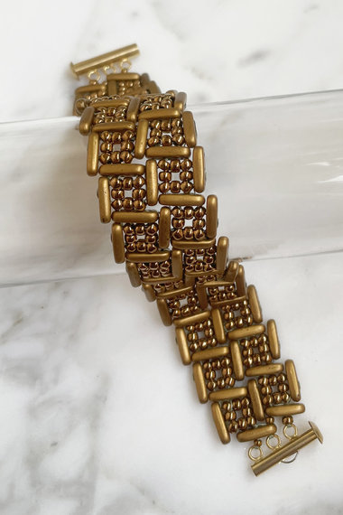 Copper/Gold Diagonal Cluster Cuff