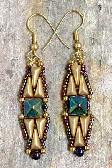 Felicity Earrings - Gold & Green