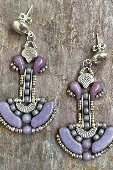 Nefertari Earrings in Purple - SOLD